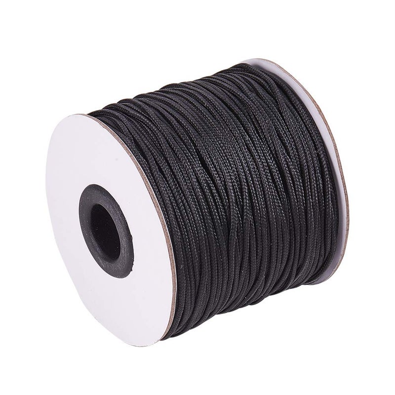 PH PandaHall 110 Yards 1.5mm Black Nylon Cord Wind Chime Cord Replacement Lift Shade Blind String for Windows Roman Rollers Repair Gardening Plant Waist Beading String for Bracelet Lanyard - Image 1